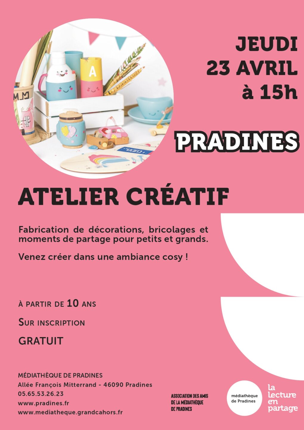 Atelier Créatif à la Médiathèque de Pradines  Pradines