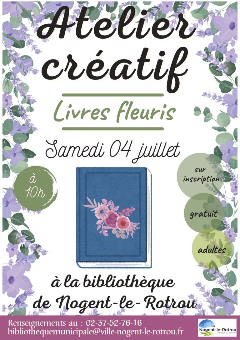 Atelier créatif I Livres fleuris 74 Rue Gouverneur Nogent-le-Rotrou 2026-07-04