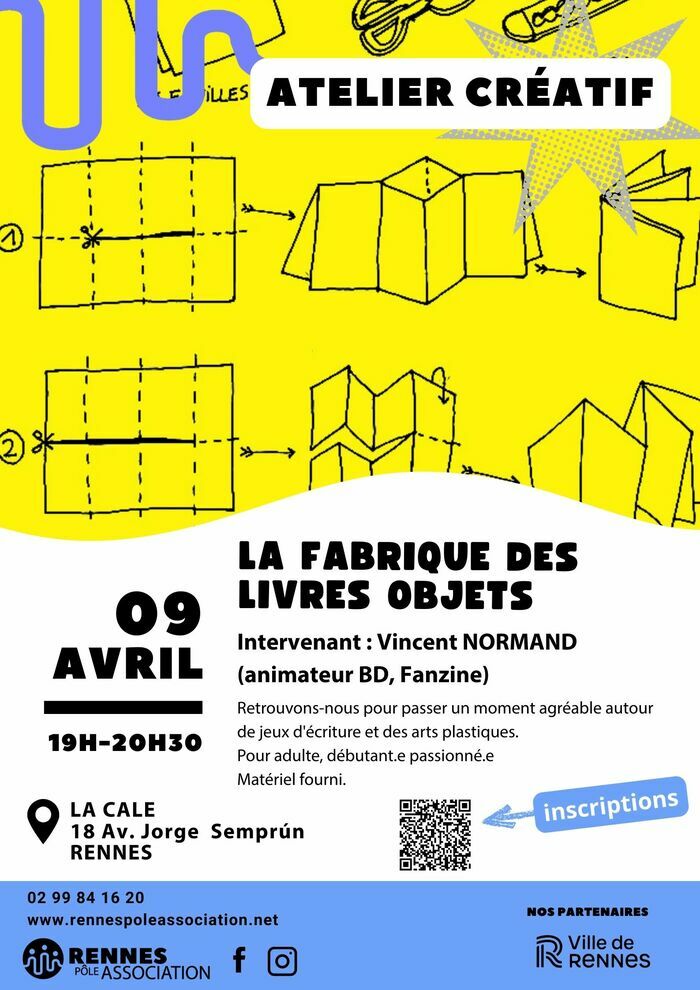 Atelier créatif – La Fabrique des livres objets, Espace des 2 Rives, Rennes