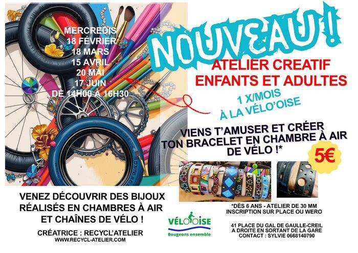 Atelier Créatif : viens créer ton bracelet avec des pièces de vélo Relais Vélo Creil