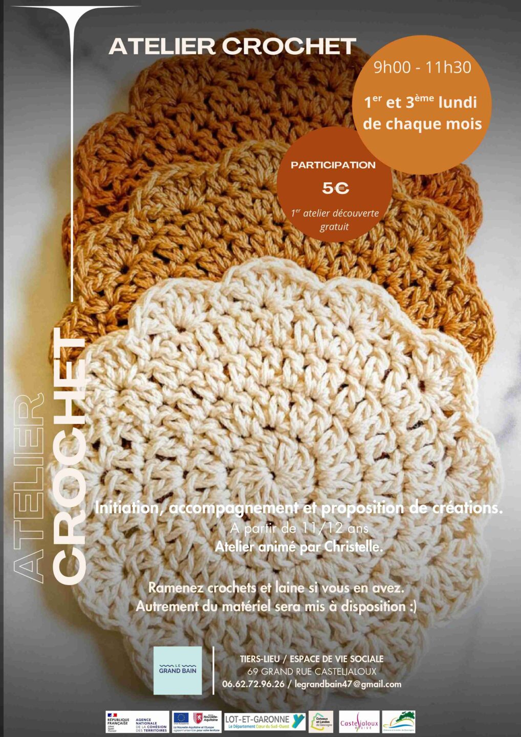 Atelier crochet Le Grand Bain Casteljaloux