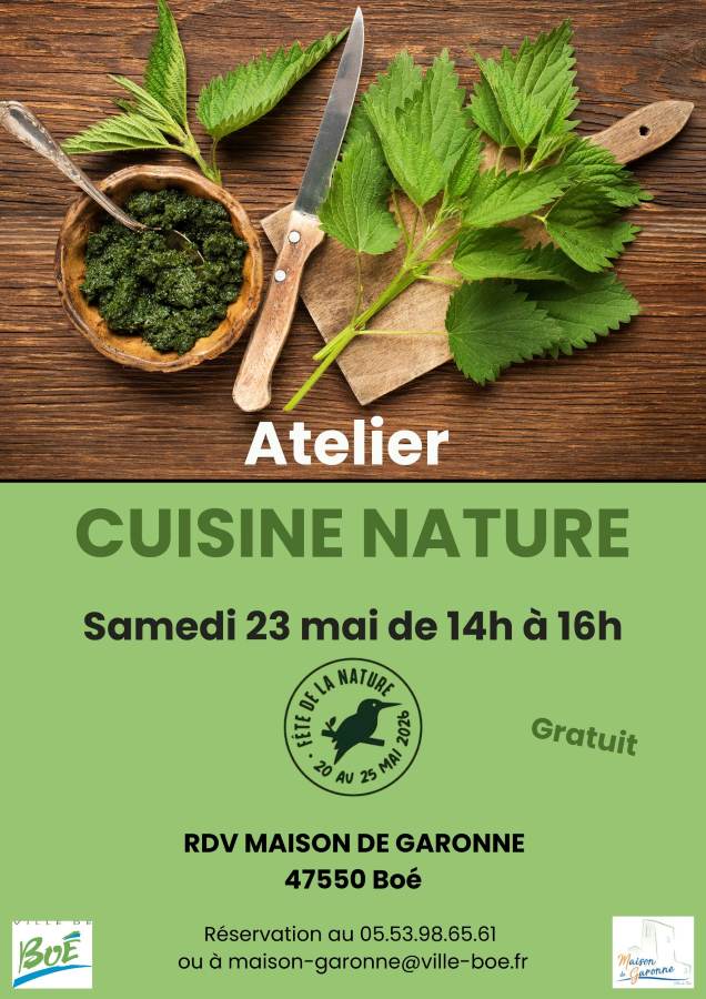 Atelier  cuisine nature  Rue de Lacassagne Boé