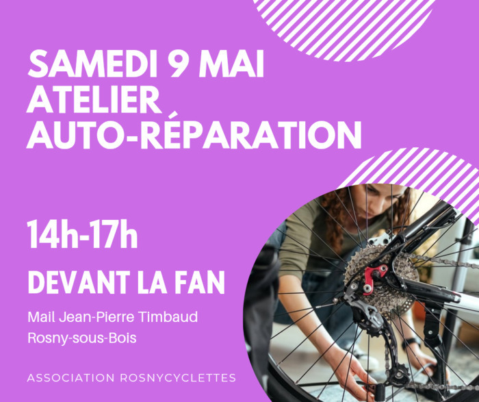Atelier d’auto-réparation vélo, Fabrique artistique et numérique, Rosny-sous-Bois