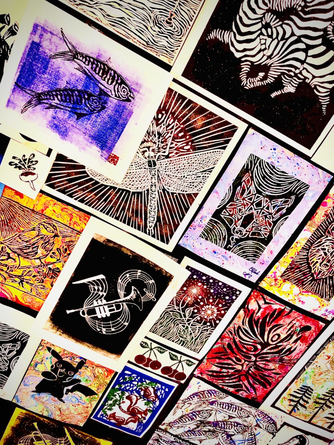 Atelier de Pratique Artistique Linogravure à l&rsquo;AMI  Le Malesherbois