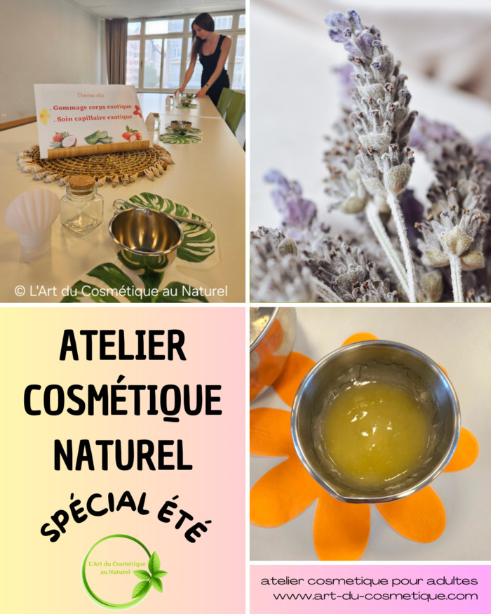 Atelier découverte de cosmétiques naturels spécial Été pour adultes Espace de quartier Eaux-Vives Genève