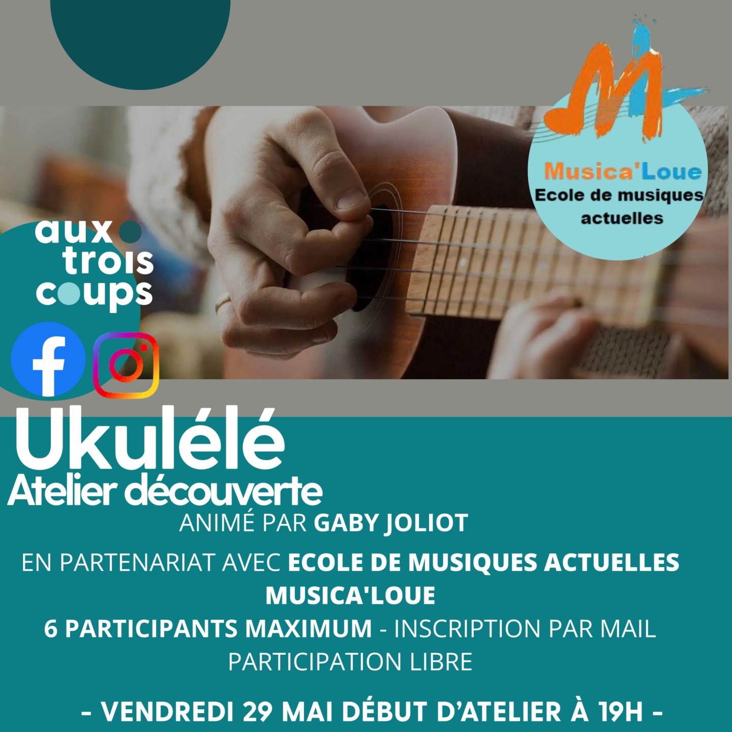 Atelier découverte du Ukulélé Aux Trois Coups Arc-et-Senans