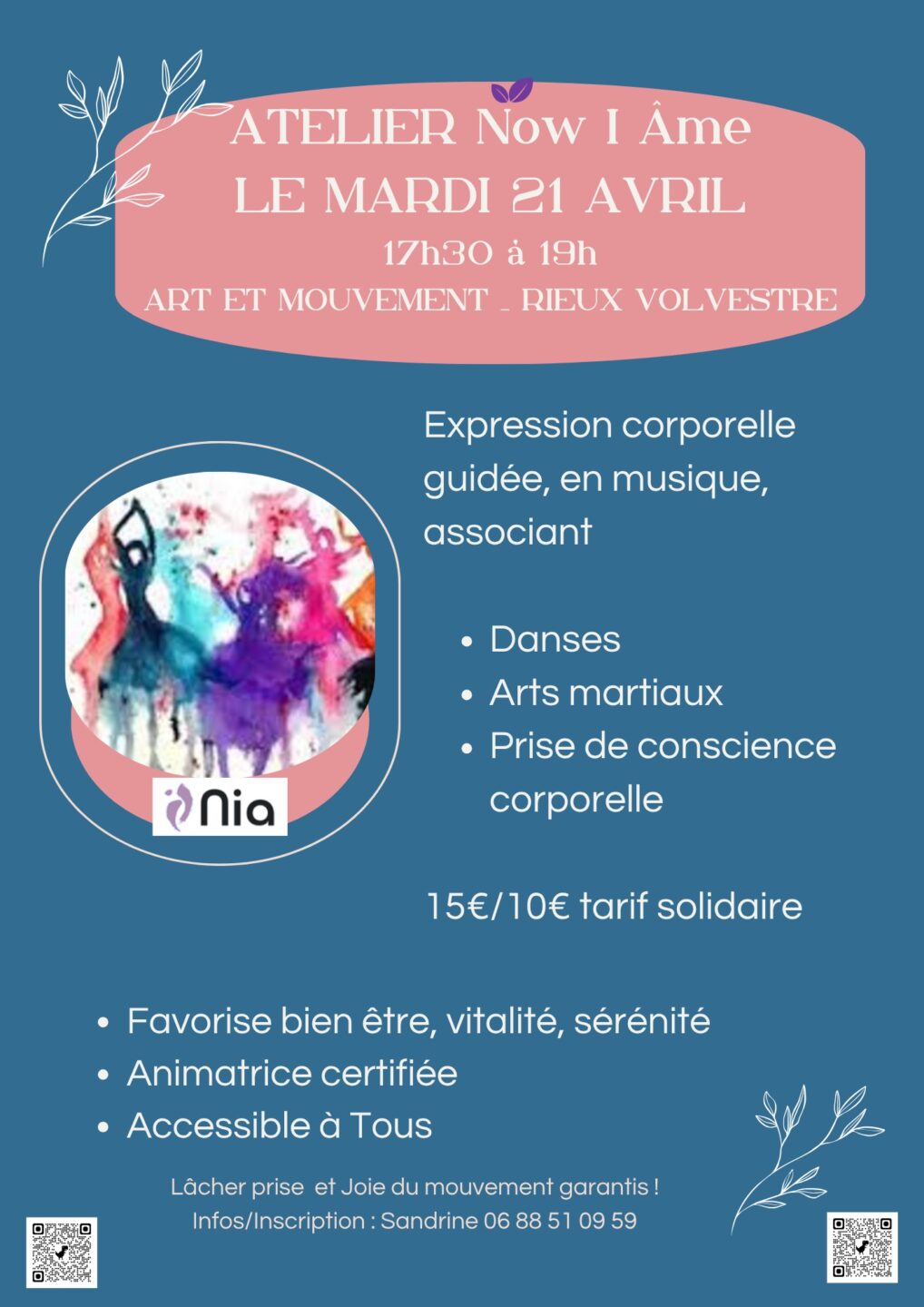 ATELIER DÉCOUVERTE NIA NOW I ÂME 2 route de latrape Rieux-Volvestre 2026-04-21