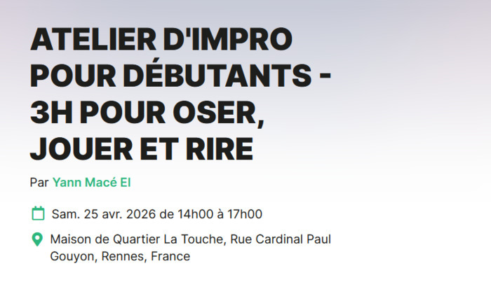 Atelier d’impro pour débutants, Maison de Quartier La Touche, Rennes