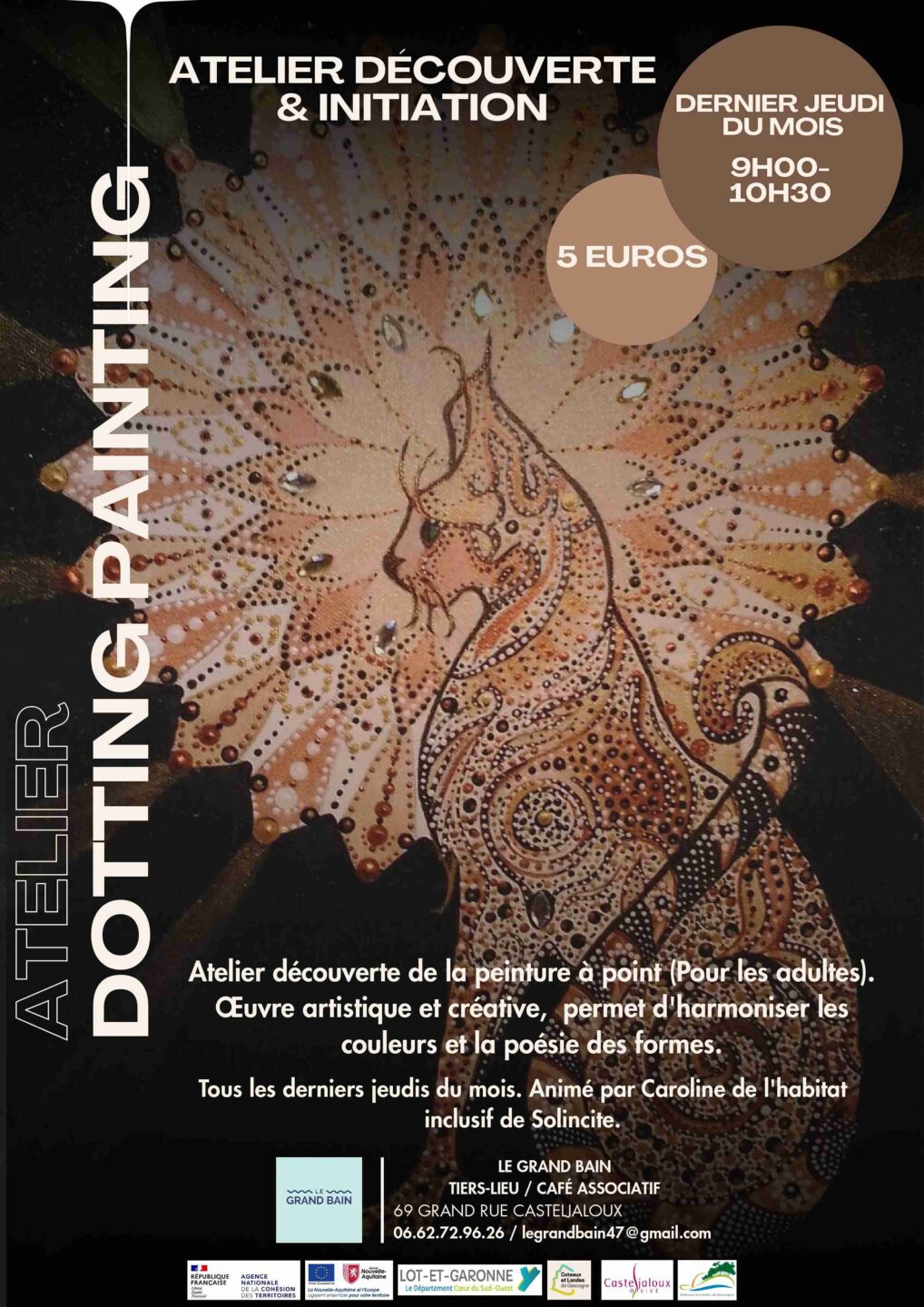 Atelier dotting painting Le Grand Bain Casteljaloux