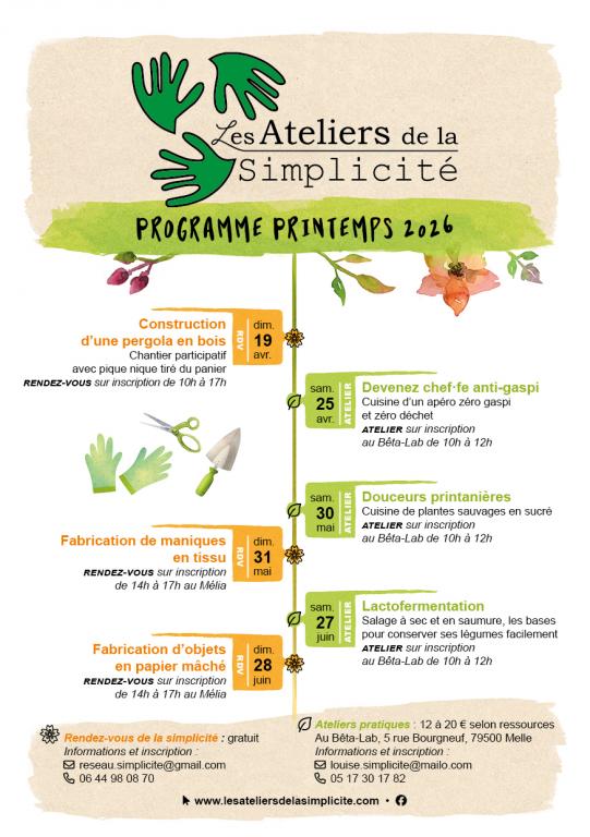 Atelier douceurs printanières 5 Rue du Bourgneuf Melle 2026-05-30