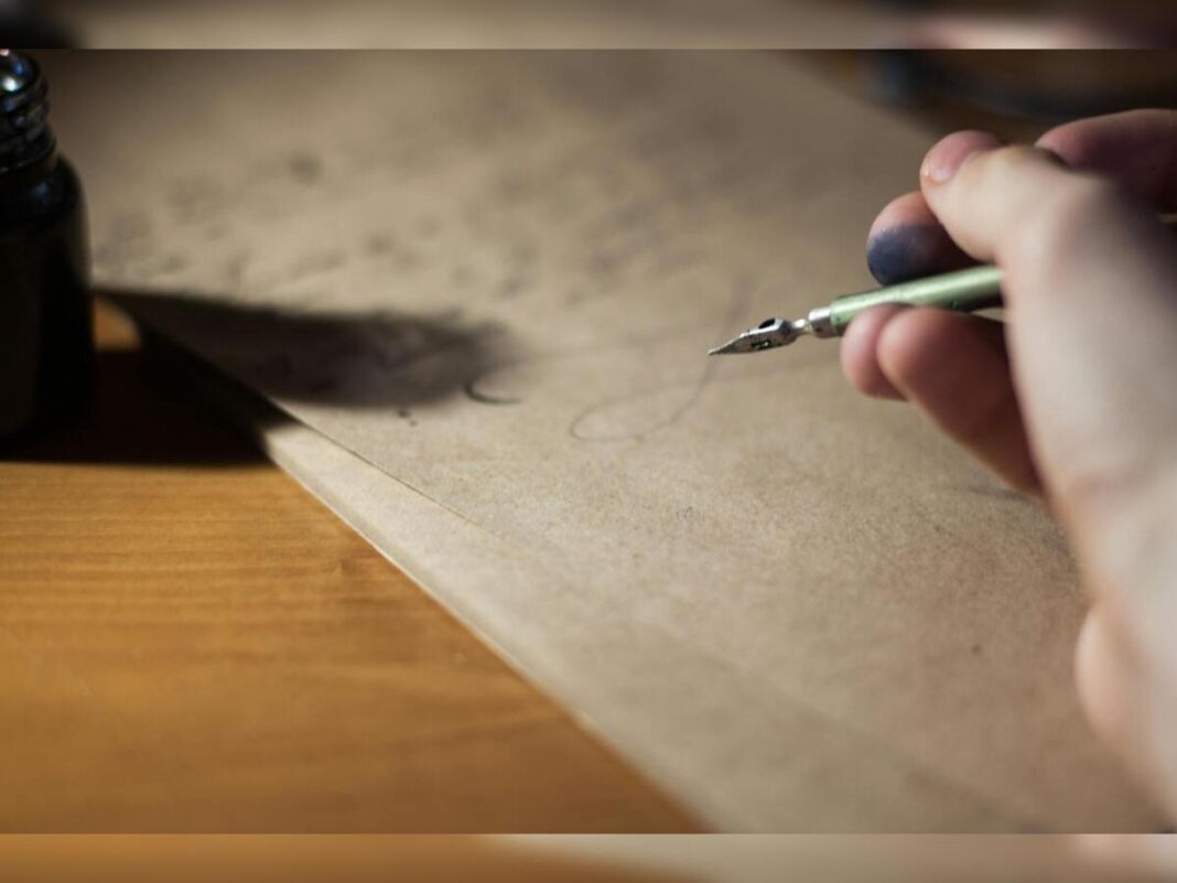 Atelier écriture à la plume Sergent Major Hauteville-sur-Mer