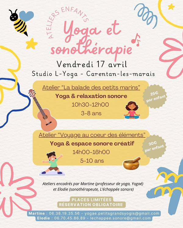 Atelier enfants Yoga & espace créatif sonore  Carentan-les-Marais