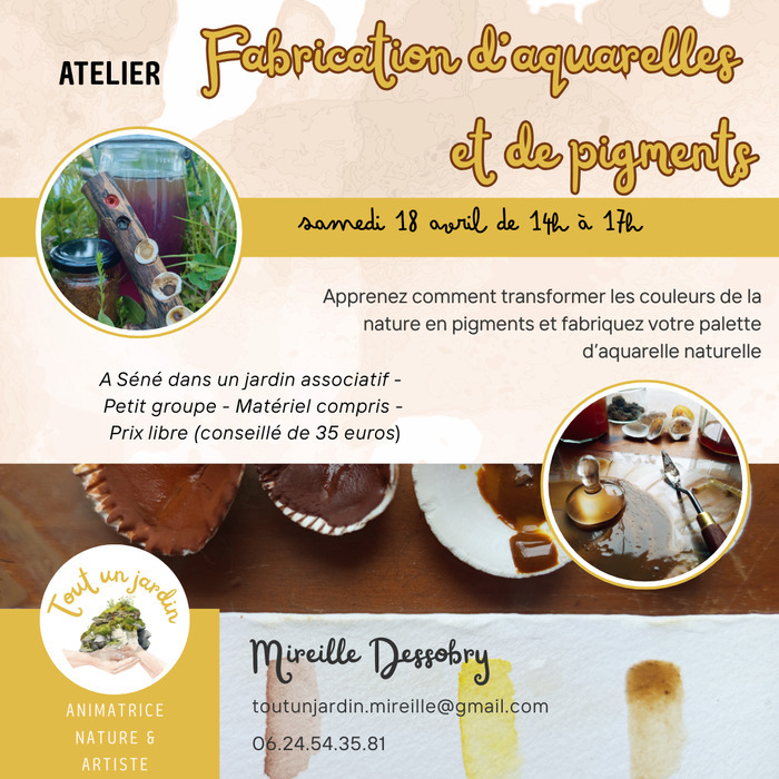 Atelier Fabrication d’aquarelles nature, Jardin des apprentis nature – Balgan, Séné, Séné