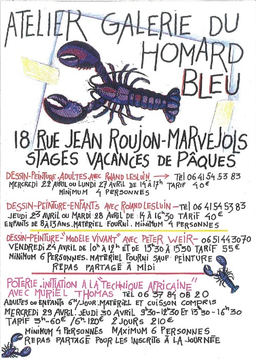 ATELIER GALERIE DU HOMARD BLEU  Marvejols