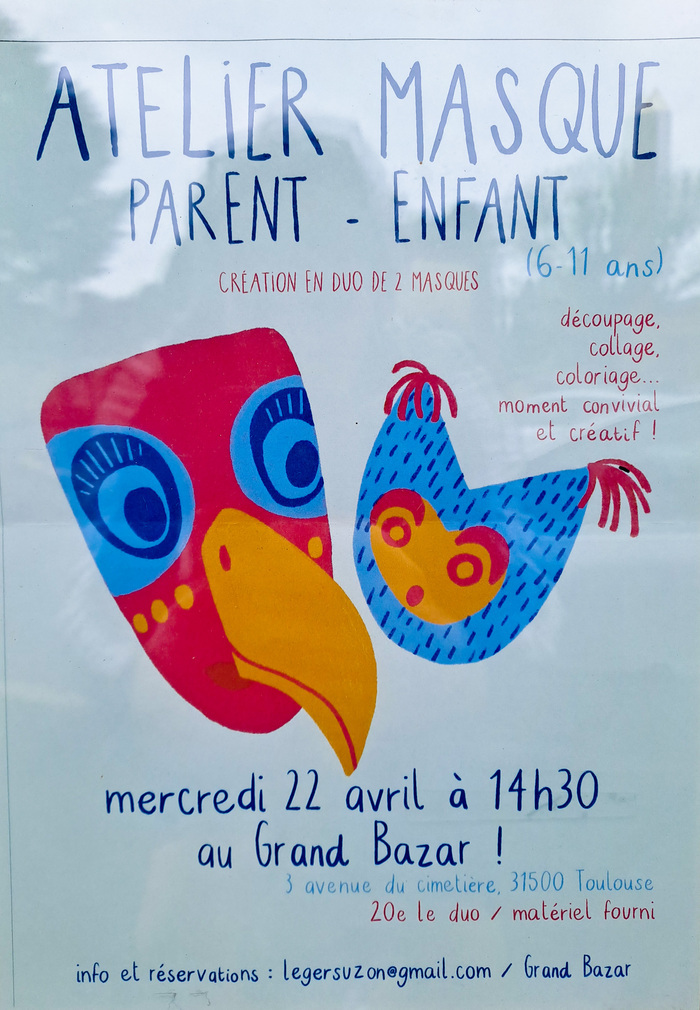 atelier masque création, le grand bazar, Toulouse