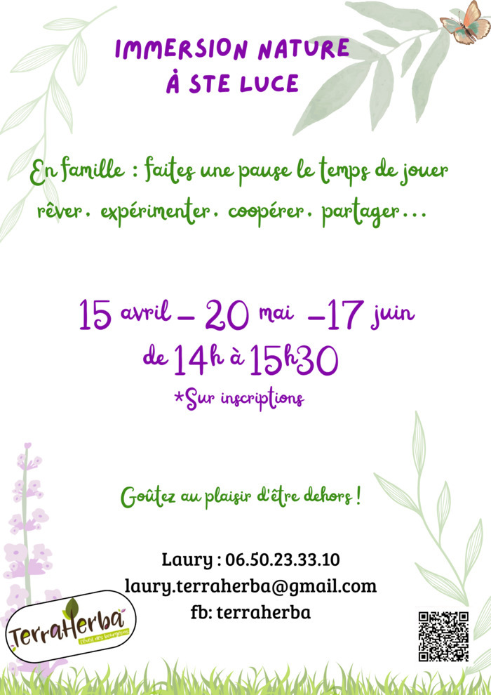 Atelier nature en famille – Association Theraherba, Ile clémentine, sainte luce sur loire, Sainte-Luce-sur-Loire