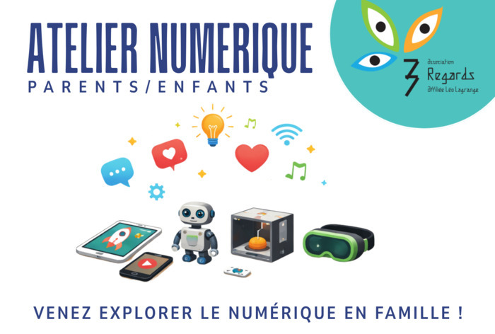 Atelier numérique – Parents/enfants Le Cadran – Maison de Quartier – Association 3 Regards Rennes