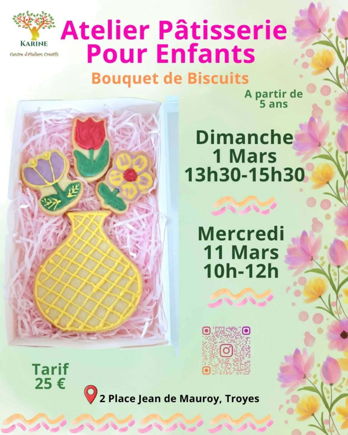 Atelier Pâtisserie Enfants Bouquet de Biscuits  Troyes