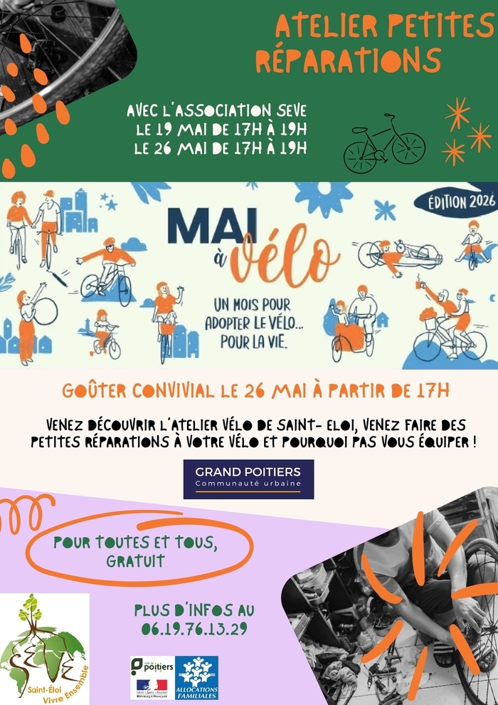 Atelier petites réparations, Atelier vélo, Poitiers