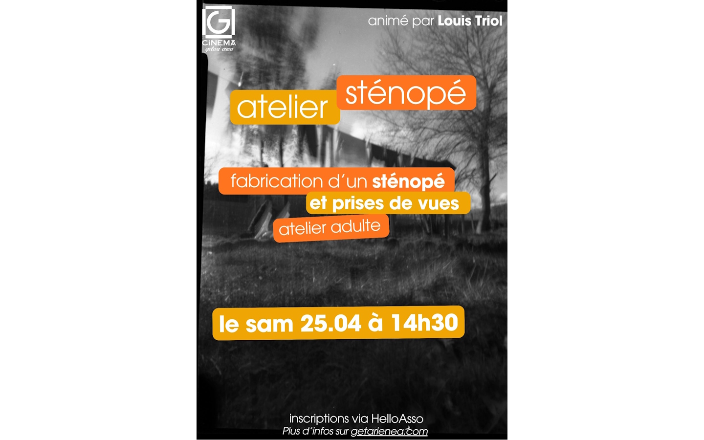 Atelier photographie sténopé adulte Cinéma Getari Enea Guéthary