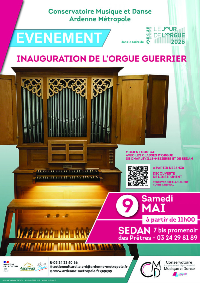 Ateliers découverte de l’orgue Guerrier, Conservatoire Ardenne Métropole – Site de Sedan, Sedan