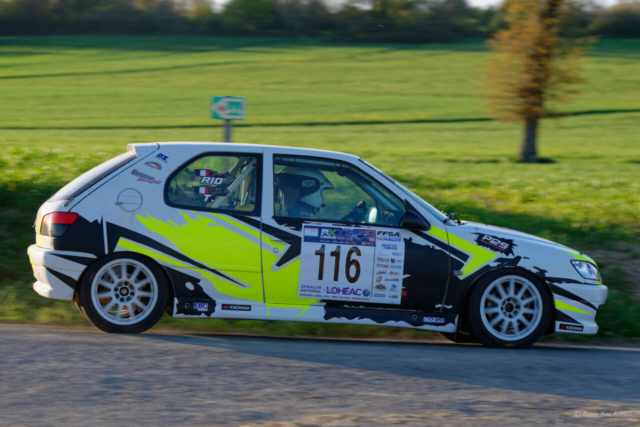 Yvan RIO termine 16e du régional sur la Peugeot 306 S16 numéro 116 dans le groupe F RC4 et 1er en classe A7 avec la copilote Sylvie TRAVAILLE