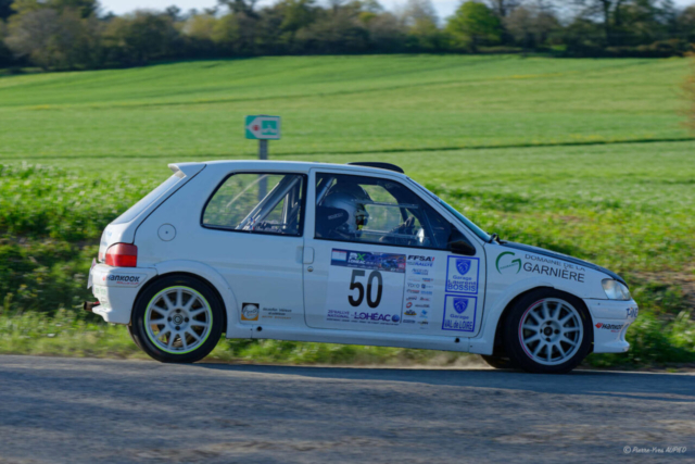 Ludovic MOUILLÉ termine 18e du rallye national sur la Peugeot 106 S16 numéro 50, dans le groupe FRC4 et 1er en classe F213 avec le copilote Freddy GABORIAUD