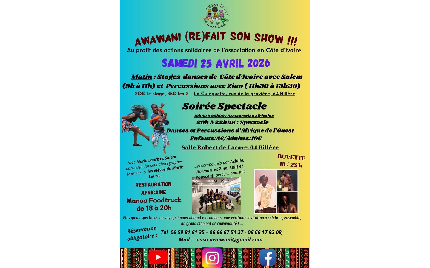 Awawani (Re) Fait son Show Salle Robert de Lacaze Billère