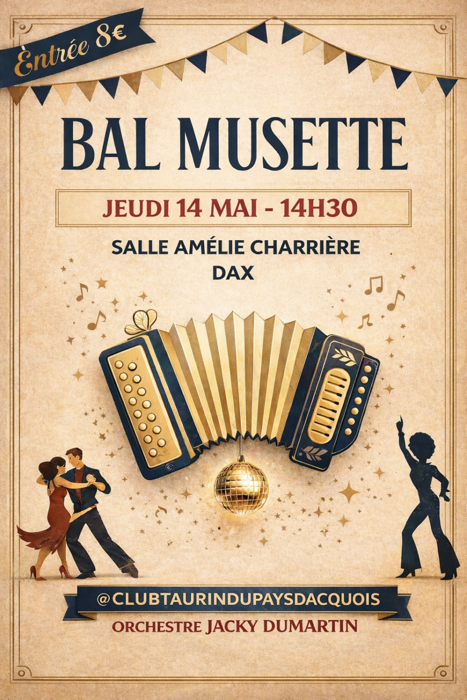 Bal musette Salle Amélie Charrière Dax