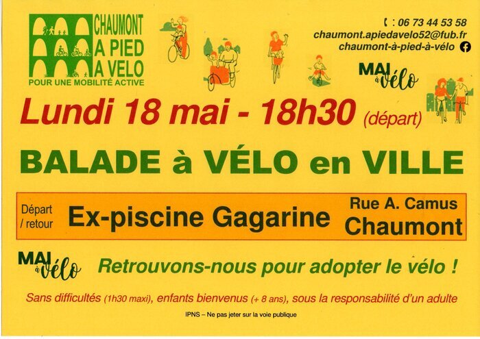 Balade à vélo en ville ex-piscine Gagarine rue A. Camus 52000 CHAUMONT Chaumont