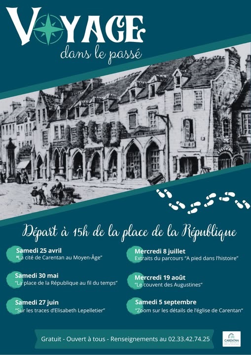 Balade commentée À pied dans l'Histoire Place de la République Carentan-les-Marais 2026-07-08