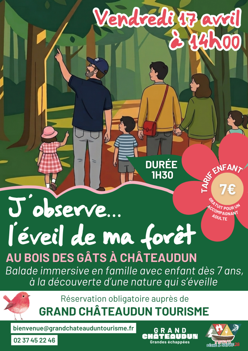 Balade famille J&rsquo;observe l&rsquo;éveil de ma forêt  Châteaudun