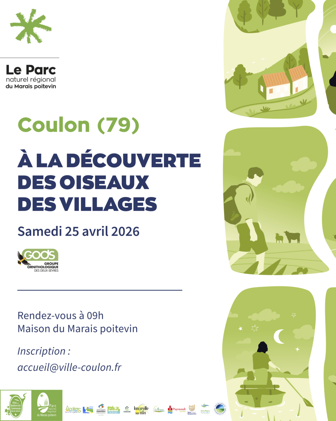 Balade nature Découverte des oiseaux des villages à Coulon 5 Place de la Coutume Coulon 2026-04-25