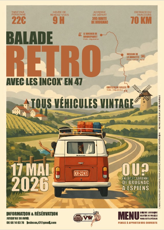 Balade Rétro en 47 395 route de Brugnac Verteuil-d'Agenais 2026-05-17