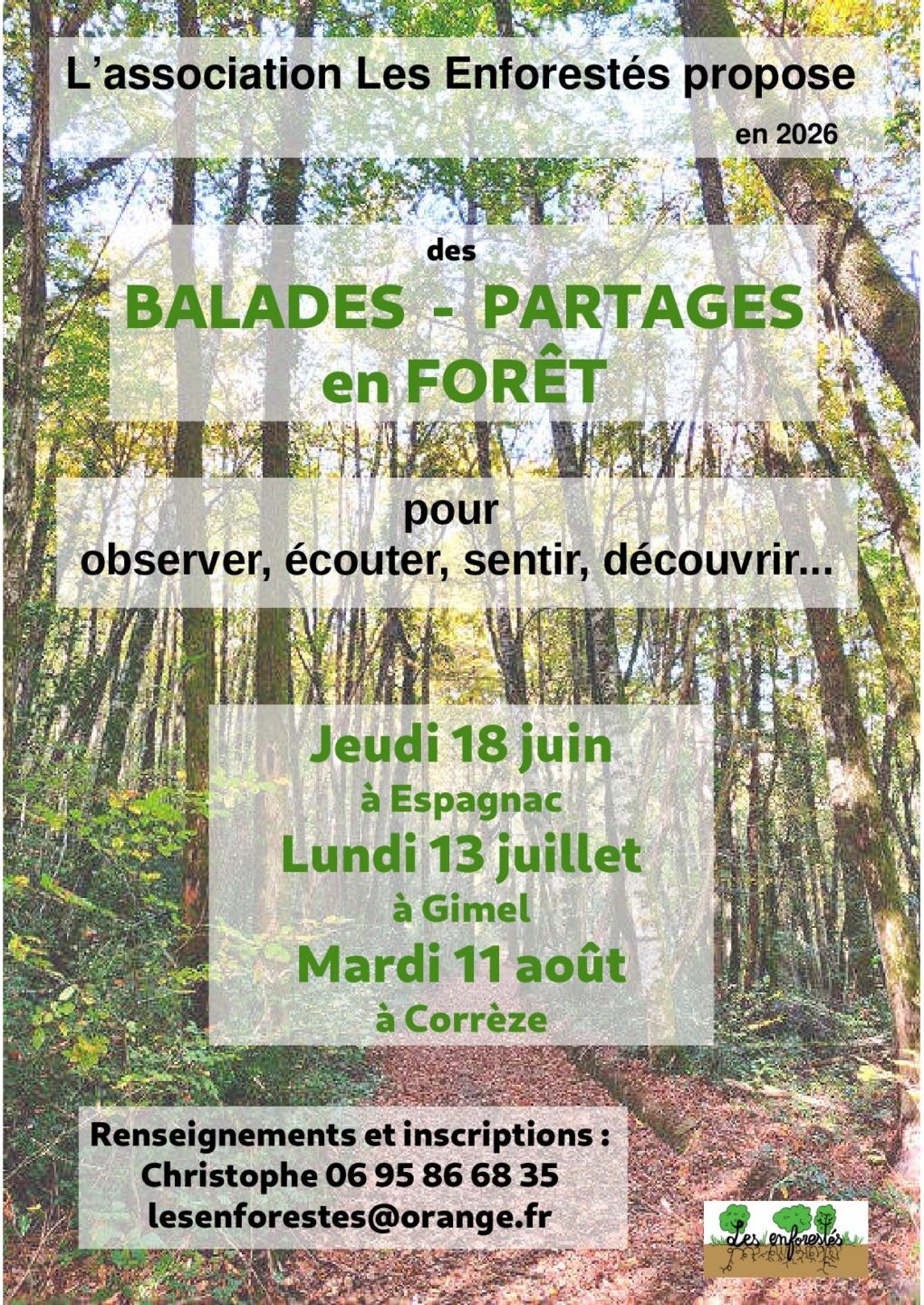 Balades Partages en forêts  Corrèze 2026-08-11