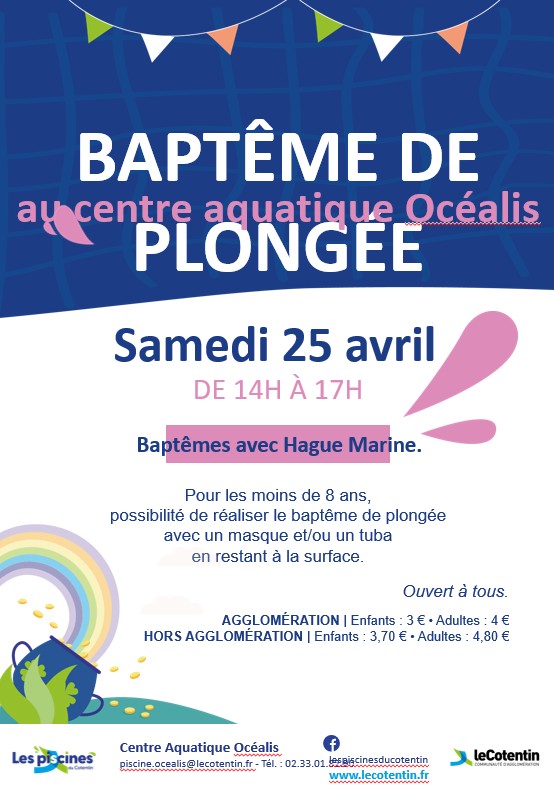 Baptême de plongée au centre aquatique Océalis Rue du Vieux Chemin La Hague