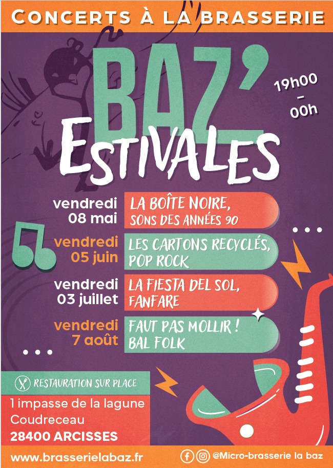 BAZ&rsquo;ESTIVALES #4 Concerts & dégustation  Arcisses