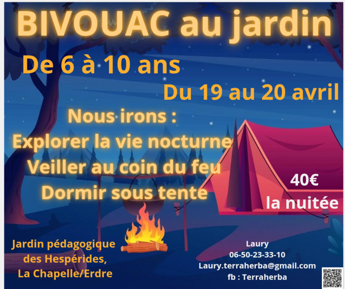 Bivouac enfants, Jardin des Espérides, La Chapelle-sur-Erdre