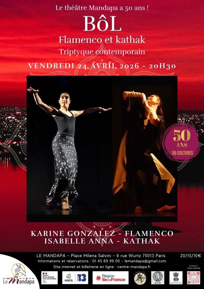 BôL – Flamenco et kathak Théâtre Mandapa Paris