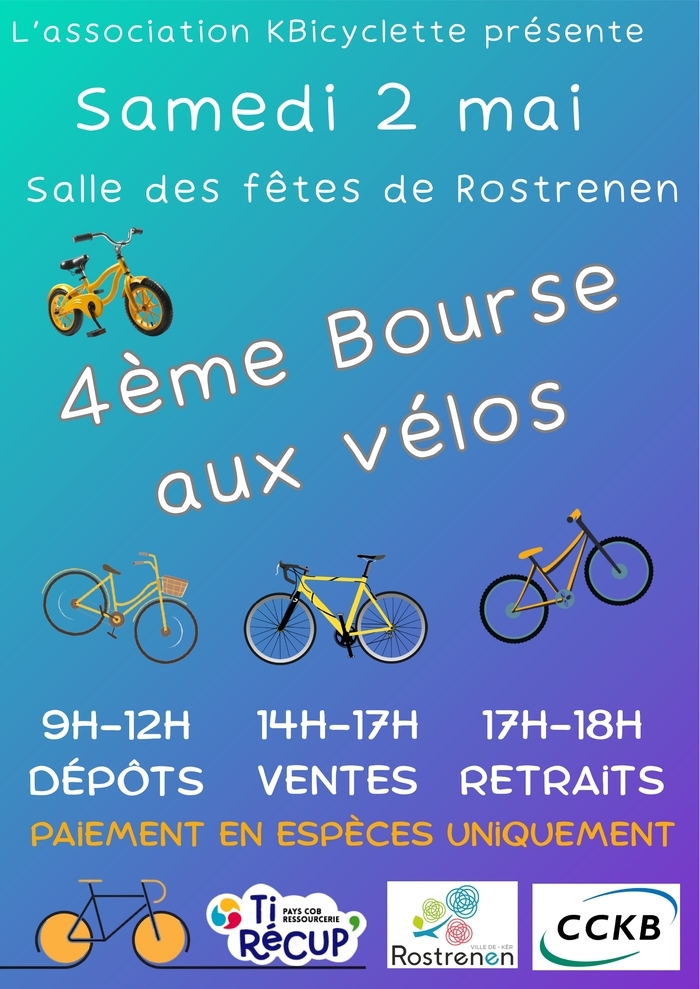 Bourse aux vélos, Salle des fêtes Guillaume Le Caroff 1 Esplanade des Justes Parmi la Nation 22110 Rostrenen, Rostrenen