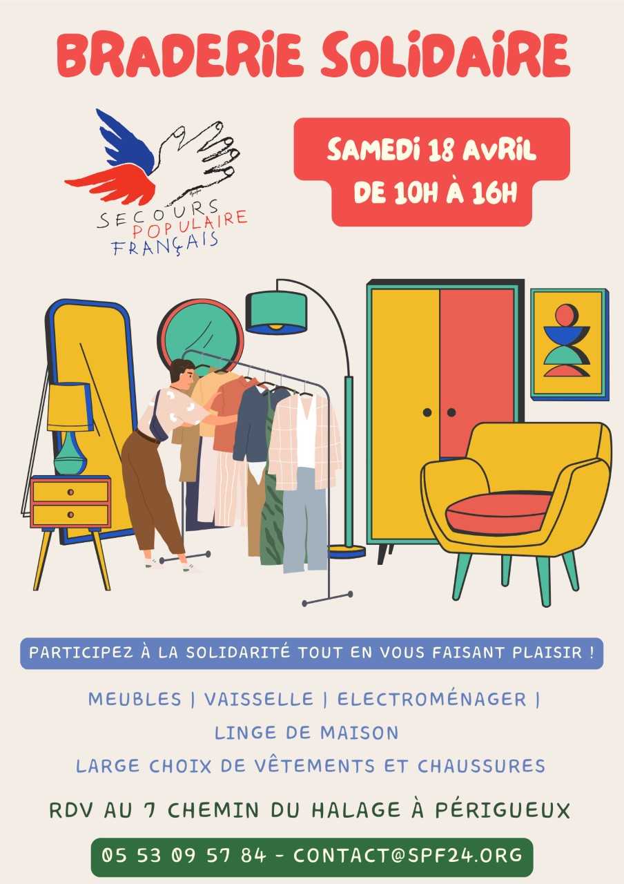 Braderie solidaire Secours Populaire Périgueux