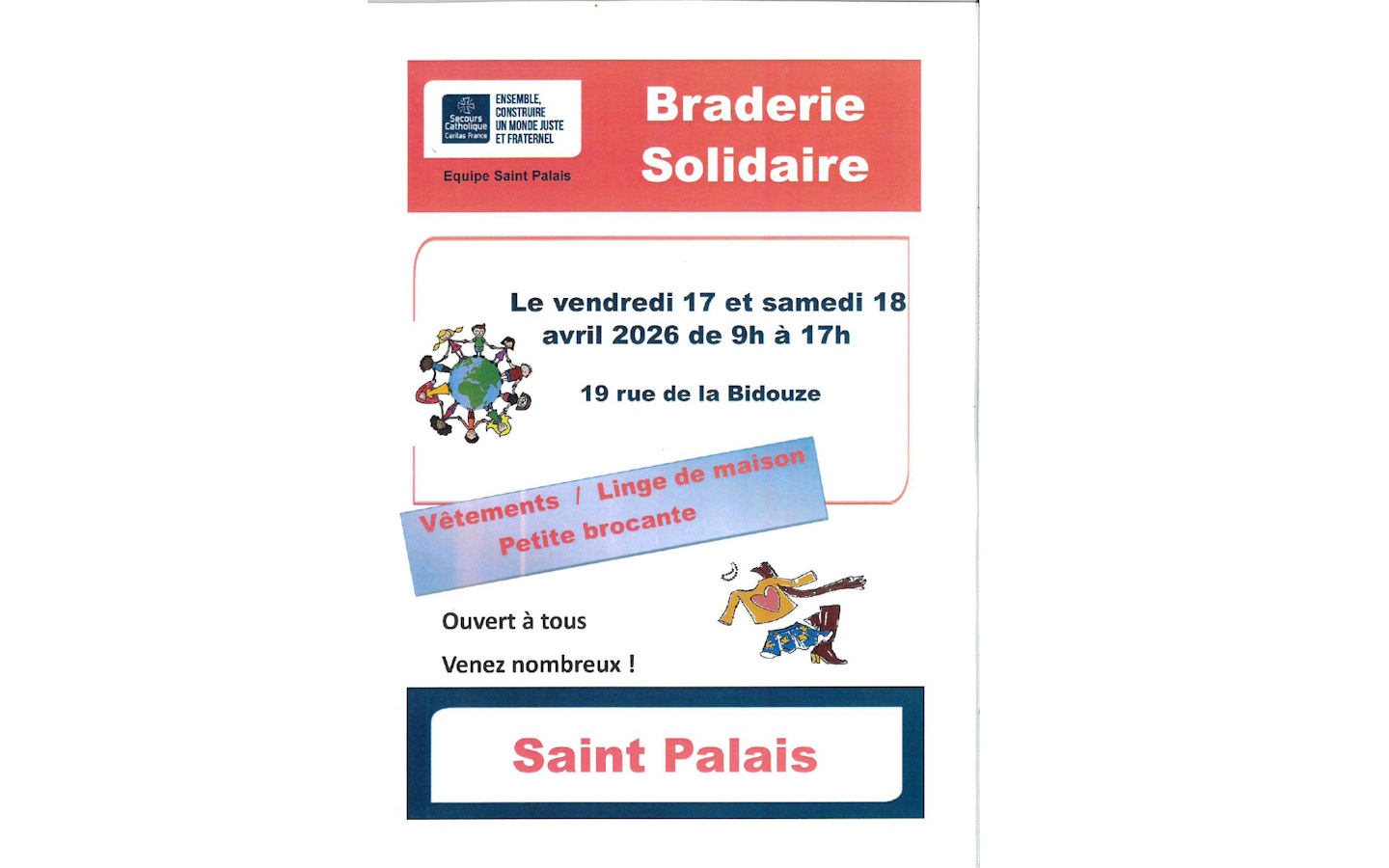 Braderie solidaire  Saint-Palais