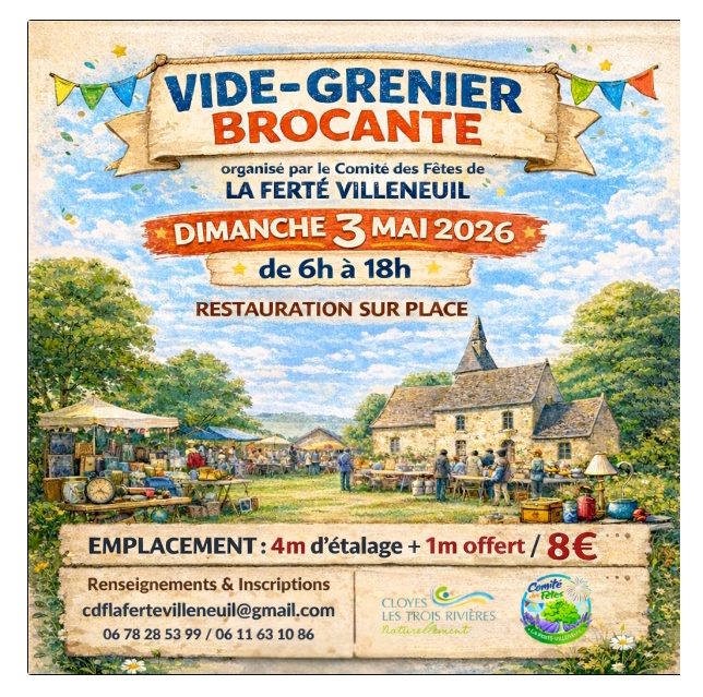 Brocante Esplanade de l'église Cloyes-les-Trois-Rivières 2026-05-03