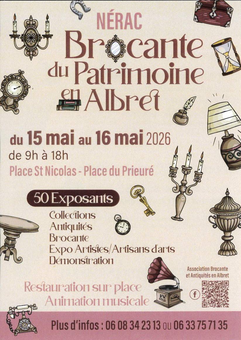 Brocante du Patrimoine en Albret Place Saint-Nicolas Nérac 2026-05-15