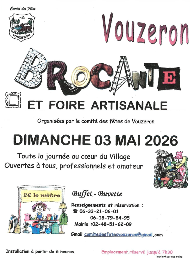 Brocante et foire artisanale  Vouzeron 2026-05-03