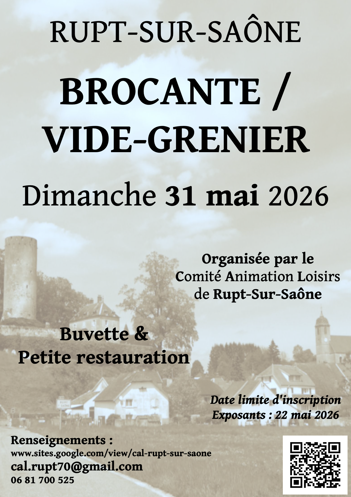 Brocante Vide-Grenier de Rupt-Sur-Saône Place de l'Abondance Rupt-sur-Saône 2026-05-31