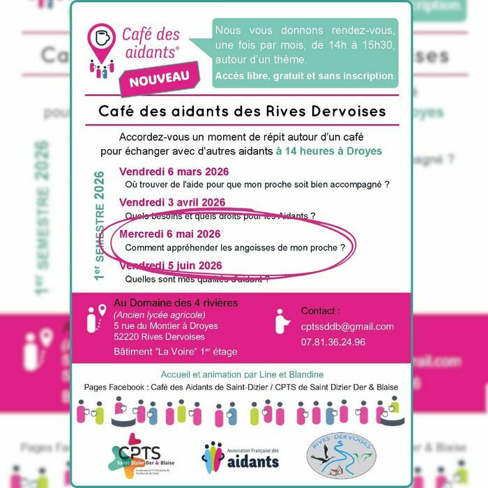 Café des Aidants© – Rives Dervoises (Droyes) : Comment appréhender les angoisses de mon proche ?, 5 rue du Montier, 52220 Rives Dervoises (Droyes), Rives Dervoises
