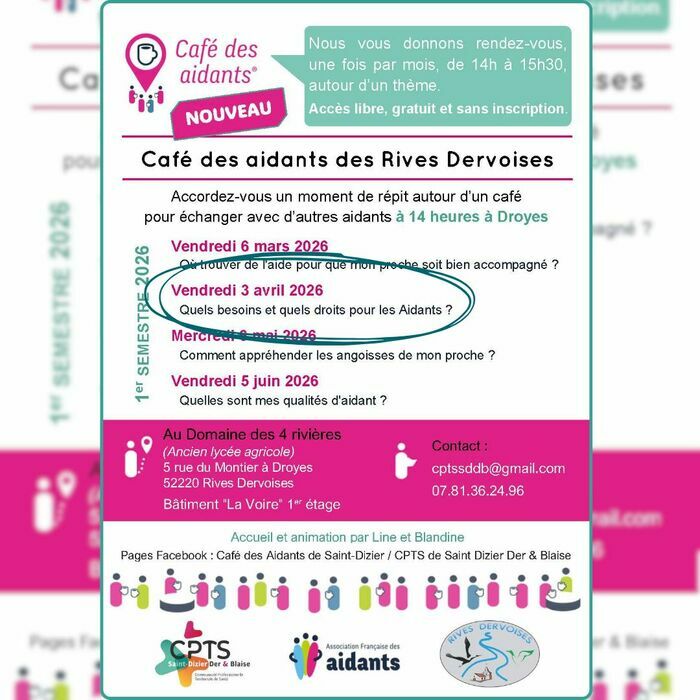 Café des Aidants© – Rives Dervoises (Droyes) : Quels besoins et quels droits pour les aidants ?, 5 rue du Montier, 52220 Rives Dervoises (Droyes), Rives Dervoises