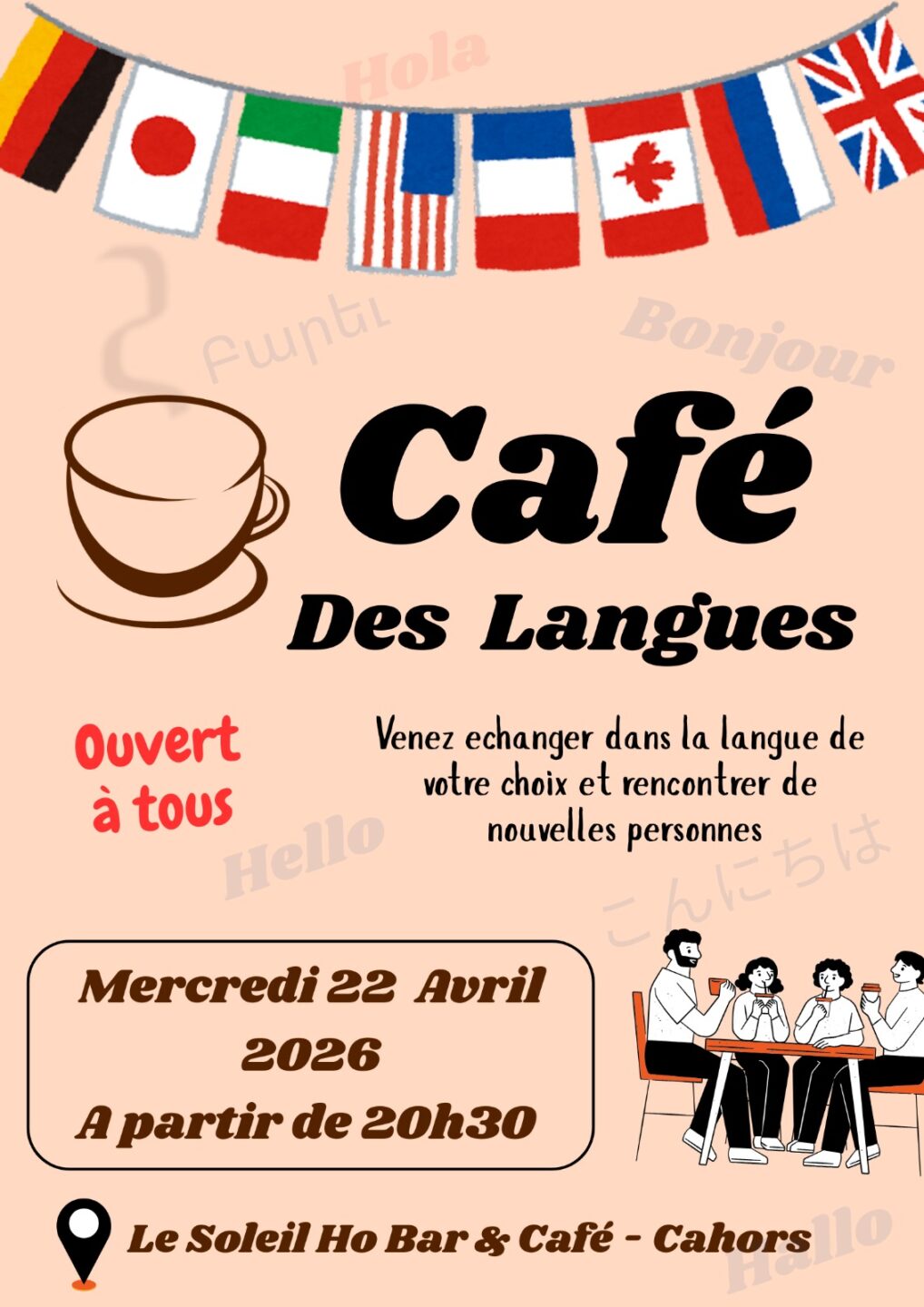 Café des Langues au Soleil Ho Bar & Café  Cahors