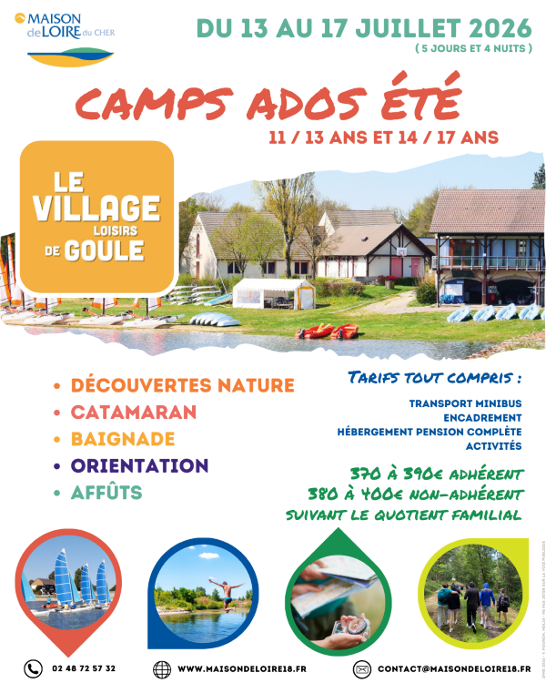 Camps nature pour ados  Belleville-sur-Loire